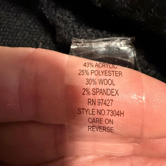 Black Faux Fur Rosette Trim Cardigan Sweater Gaby & Eden Size L - Picture 10 of 11